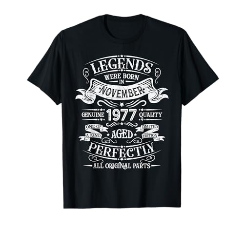 Comprar Leyendas nacieron Ideas para regalar en noviembre 1977 regalo cumpleaños Camiseta Top Precio 2025 | regaloscumple.com