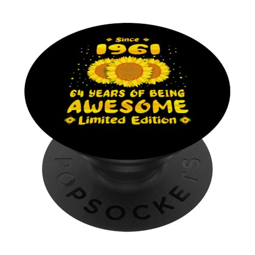 Comprar 64 cumpleaños 64 años impresionante amante del girasol nacido Regalos 1961 PopSockets PopGrip Adhesivo Rebajas 2025 | regaloscumple.com