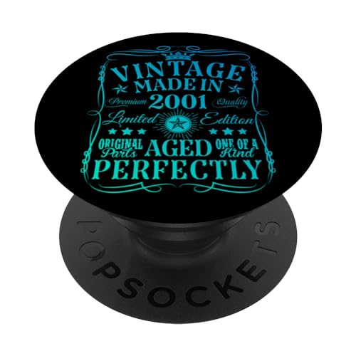 Consigue ahora BlackFriday Decoraciones vintage cumpleaños número 23 vintage 2001 23 cumpleaños PopSockets PopGrip Intercambiable Top Precio 2025 | regaloscumple.com