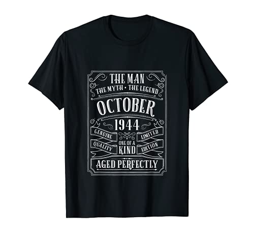 Oferta Hombre Birthday Men 75 Papá Octubre Camiseta
