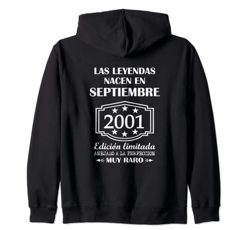 Comprar Las Leyendas nacen en Regalos Septiembre 2001 cumpleaños Sudadera con Capucha Top Precio 2025 | regaloscumple.com