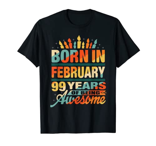 Comprar Febrero 1923 99 Años De Edad Regalos De Cumpleaños 99 Regalos Vela Gráfico Camiseta Ofertas 2024 | regaloscumple.com