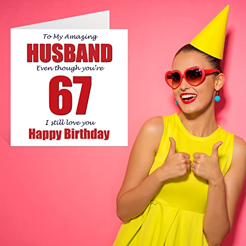 Ofertas de última hora Divertidas cumpleaños 67 – I Love – feliz marido pareja, broma, felicitación broma