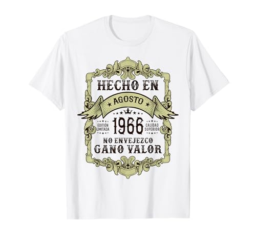 Consigue ahora Cumpleaño 59 Años Regalos Hombre Hecho en agosto 1966 Vintage Regalo Camiseta Ofertas 2024 | regaloscumple.com