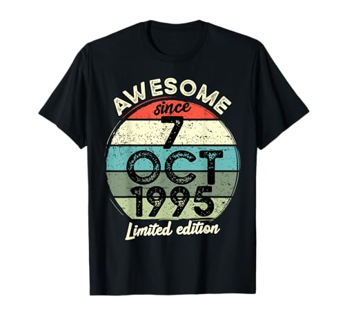 Consigue ahora 7 octubre 1995 30 cumpleaños 30 Ideas para regalar años 2025 Cumpleaños Camiseta Top Precio 2025 | regaloscumple.com