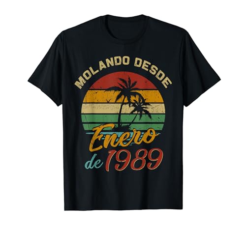 Consigue ahora Cumpleaños 35 Años Molando Desde Enero Cumpleaños 1989 Retro Camiseta Ofertas 2024 | regaloscumple.com