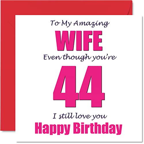 Consigue ahora Divertidas tarjetas cumpleaños número 44 para esposa Navidad – 44 I Still Love You – Tarjeta feliz cumpleaños para esposa parte del marido pareja regalos bromas esposa tarjetas Rebajas 2025 | regaloscumple.com