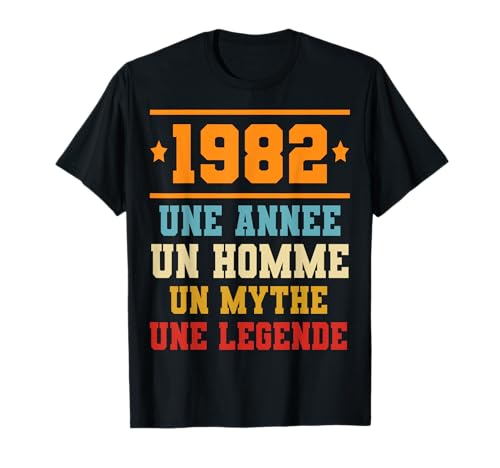 Consigue Promoción ahora Hombre Idee Anniversaire Cadeau Design Drole Homme 1982 Camiseta Rebajas 2025 | regaloscumple.com