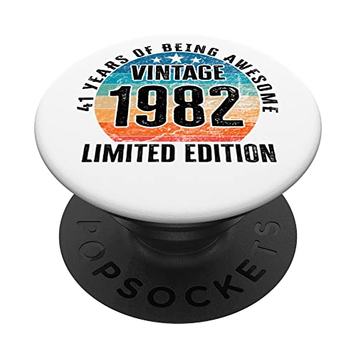 Consigue ahora 41 cumpleaños Año nacimiento 1982 Edición limitada PopSockets PopGrip Intercambiable Ideas para regalar Top Precio 2025 | regaloscumple.com