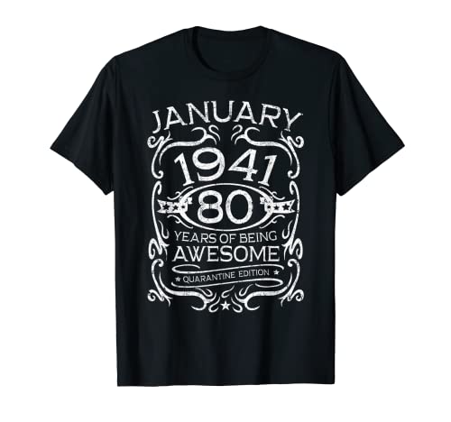 Consigue ahora Regalos Promoción 80 años Vintage Enero 1941 Regalo cumpleaños 80 Camiseta Rebajas 2024 | regaloscumple.com