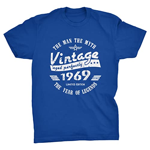 Consigue ahora Camiseta vintage con leyenda cumpleaños del Navidad año 1969 azul 3XL Top Precio 2024 | regaloscumple.com