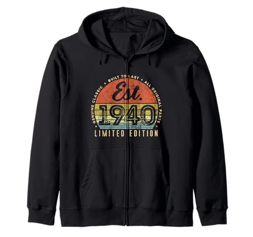 Consigue ahora Est 1940 Vintage Edition Classic Nacido en Promoción 1940 Retro Birthday Sudadera con Capucha Ofertas 2025 | regaloscumple.com
