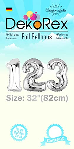 Ofertas de última hora DekoRex Globo plateado   82 cm para cumpleaños  bodas (número 29)