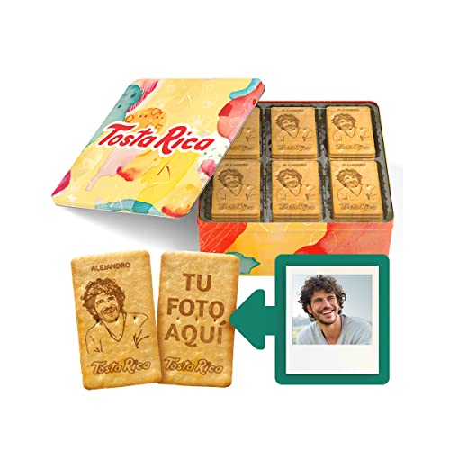 Comprar My TostaRica - 60 Galletas Personalizadas con Foto Frase y Dedicatoria - Lata Cumpleaños Cumpleaños Top Precio 2024 | regaloscumple.com
