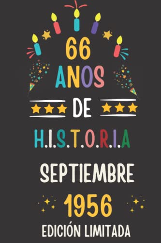 Consigue ahora CUADERNO 66 AÑOS DE HISTORIA SEPTIEMBRE 1956 EDICIÓN LIMITADA: Regalo 66 cumpleaños para mujeres y hombres ideas 66 cumpleaños... un ... regalo 66 Catálogo cumpleaños para él/ella. Ofertas 2025 | regaloscumple.com