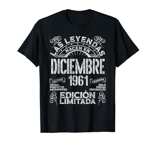 Comprar Promoción Las Leyendas Nacen En Diciembre 1961 62 Años Cumpleaños Camiseta Rebajas 2024 | regaloscumple.com