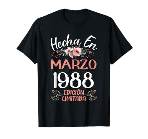 Comprar Hecha Regalos En Marzo 1988 Mujer Regalo 36 Años Cumpleaños Camiseta Ofertas 2024 | regaloscumple.com