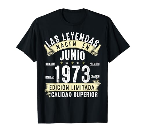 Comprar 52 Años Cumpleaños Las Leyendas nacen en BlackFriday Junio 1973 Camiseta Top Precio 2025 | regaloscumple.com