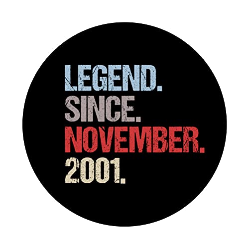 Oferta Flash Leyenda Desde noviembre 2001 Cumpleaños Vintage PopSockets PopGrip Intercambiable