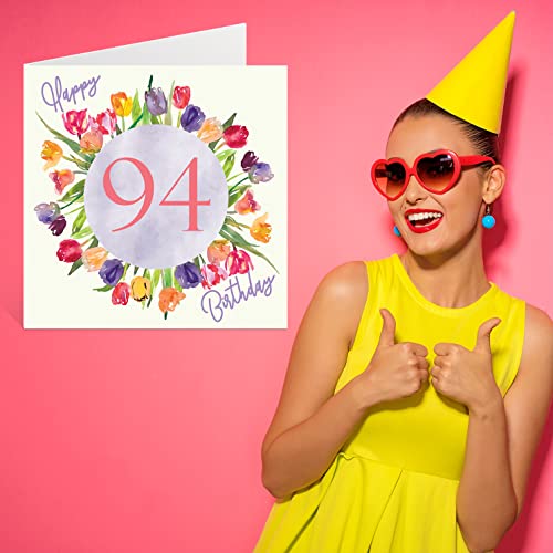 Mejores precios Hermosas tarjetas   cumpleaños   94 para mujer  ramo   flores   tulipanes   acuarela  tarjeta   feliz cumpleaños para ella  145 mmx145 mm  bonitas tarjetas   felicitación florales
