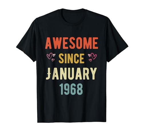 Comprar Impresionante Desde enero Ideas para regalar 1968 cumpleaños 56 años Camiseta Rebajas 2025 | regaloscumple.com