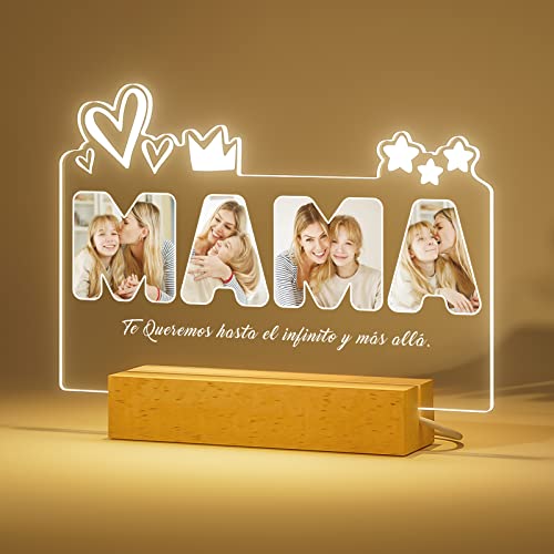 Oferta IDIY Personalizada tu - con LED Regalo la Mamá Original Navidad, Gracias