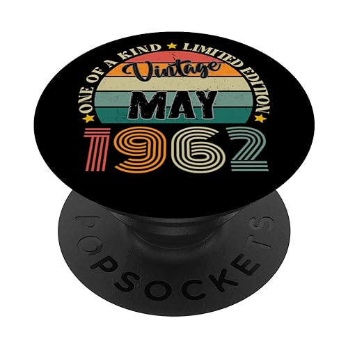 Consigue ahora 62 Años Vintage Mayo 1962 Cumpleaños 62 Retro PopSockets Ideas para regalar PopGrip Intercambiable Ofertas 2024 | regaloscumple.com