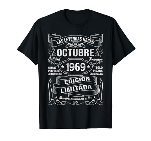 Comprar Las Leyendas Nacen Navidad En Octubre 1969 Regalo 55 Años Cumpleaños Camiseta Rebajas 2024 | regaloscumple.com