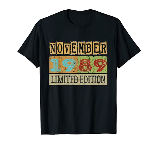 Consigue ahora Camisa BlackFriday del 32º cumpleaños Edición Limitada Noviembre 1989 Camiseta Top Precio 2025 | regaloscumple.com