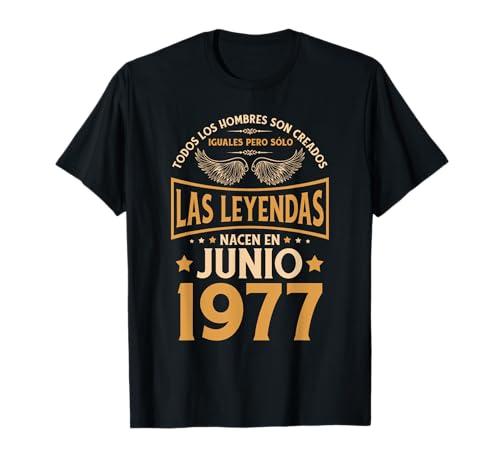 Consigue ahora Cumpleaños Hombre Regalos Las Leyendas Navidad Junio 1977 Camiseta Ofertas 2024 | regaloscumple.com