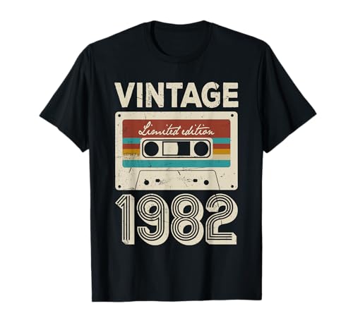 Consigue ahora Decoración cumpleaños vintage BlackFriday 1982 para cumpleaños 41 años Camiseta Rebajas 2024 | regaloscumple.com