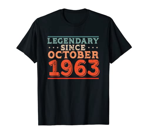 Comprar Legendario desde octubre 1963 Nacido en la fiesta cumpleaños Cumpleaños los 60 Camiseta Ofertas 2024 | regaloscumple.com