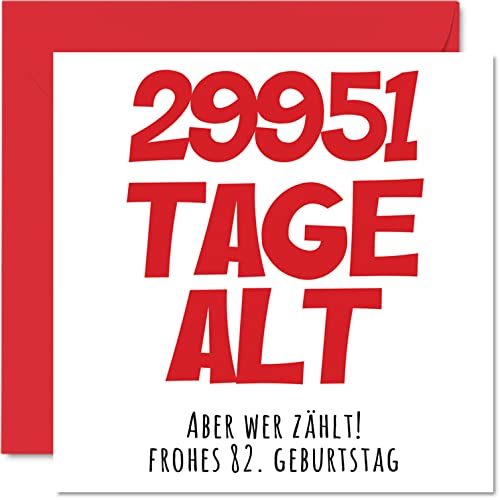 Comprar 82. Tarjeta cumpleaños divertida para niños y niñas con texto en alemán "Ihn You" 29951 días edad divertida trece decimotercera tarjeta cumpleaños para abuela abuela papá Regalos 145 mm x 145 Ofertas 2025 | regaloscumple.com