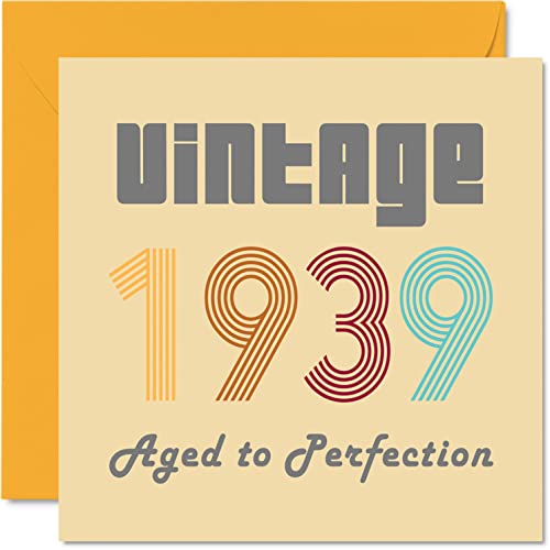 Comprar Tarjetas cumpleaños 84 para hombres y mujeres vintage 1939 Aged To Perfection tarjeta cumpleaños 84 cumpleaños divertida para ella Catálogo él 145 mm x 145 mm tarjetas felicitación Top Precio 2024 | regaloscumple.com