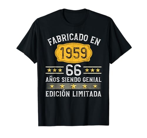 Comprar 66 años Cumpleaños Hombre Mujer Fabricado En 1959 Regalos Camiseta Rebajas 2025 | regaloscumple.com