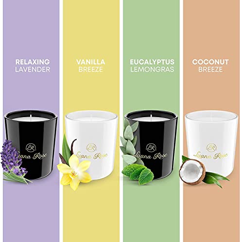 Ofertas de última hora Luana Rose Velas Aromáticas - Set de Regalo 100% Cera Soja Perfumadas en Vaso Natural para Aromaterapia 4 Piezas