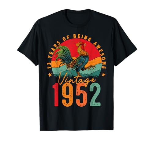 Consigue ahora 73 Year Old Gifts Vintage 1952 Chicken 73rd Birthday Mens Navidad Camiseta Ofertas 2025 | regaloscumple.com