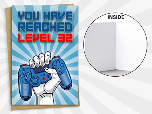 Top Precios Have Alached Level 32, tarjeta felicitación jugadores 32 años, regalo cumpleaños