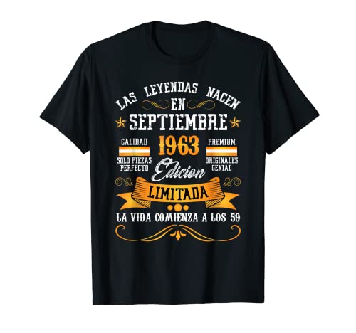 Comprar Leyendas Septiembre 1963 59 Años 59 Cumpleaños Cumpleaños Hombre Mujer Camiseta Top Precio 2023 | regaloscumple.com