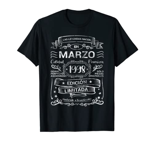 Comprar Las Leyendas Nacen Marzo 1998 Cumpleaños Promoción Hombre Mujer Camiseta Ofertas 2024 | regaloscumple.com
