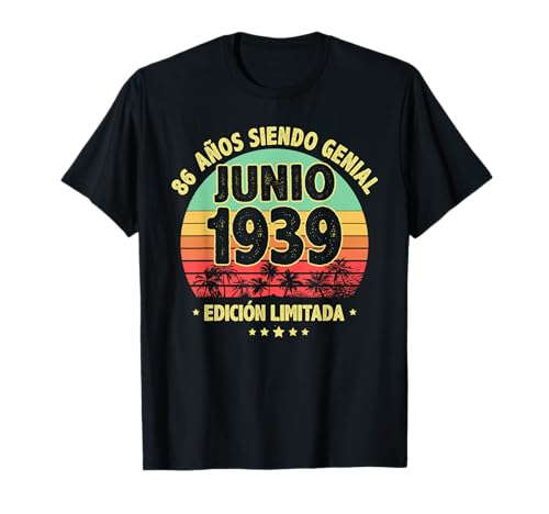 Consigue ahora Junio 1939 86 Años Hombre Regalos Cumpleaños Regalo Junio 1939 Camiseta Top Precio 2025 | regaloscumple.com