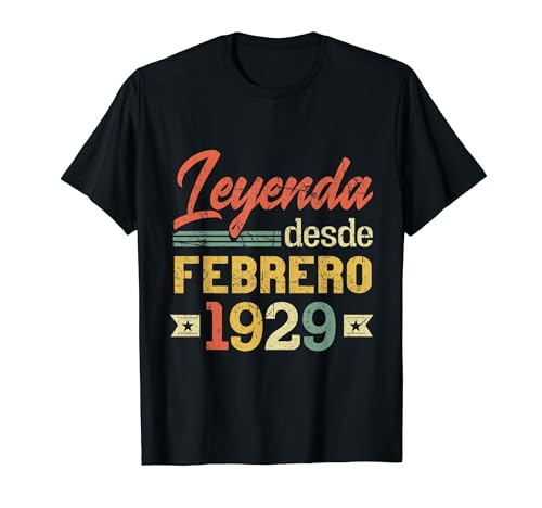 Comprar Leyenda Desde Febrero 1929 Cumpleaños 95 Años Camiseta Regalos Rebajas 2024 | regaloscumple.com