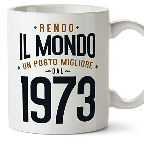 Comprar MUGFFINS Tazas 1973 Cumpleaños - En Italiano - Rendo il Mondo un Posto Migliore - 11 oz / 330 ml - Cumpleaños Regalo original y divertido Top Precio 2024 | regaloscumple.com