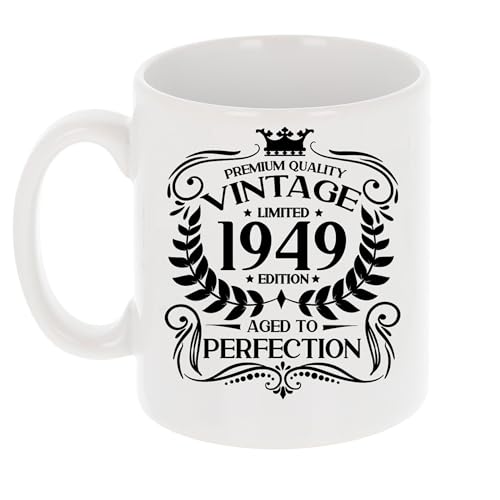 Consigue ahora Always Looking Good Regalo cumpleaños número 75 Navidad para hombres diseño vintage 1949 envejecido a la perfección regalo para los amantes del café taza té regalo para niños 75 años taza Rebajas 2024 | regaloscumple.com