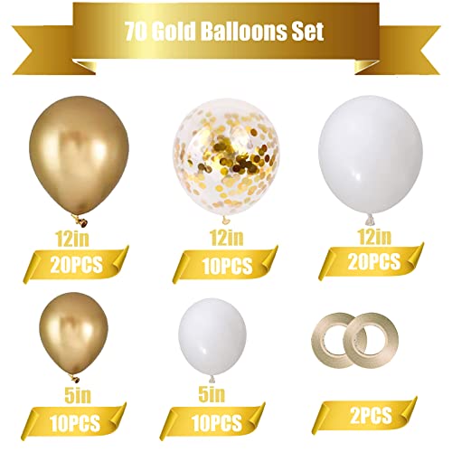 Comprar ahora 70 Globos Metalizados Dorado Helio Bodas Bautizos Baby Graduacion Decoracion