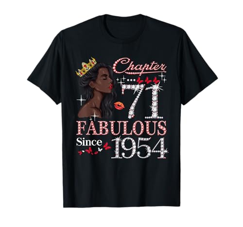 Comprar Catálogo Womens Chapter 71 EST 1954 71 Years Old 71st Birthday Queen Camiseta Ofertas 2025 | regaloscumple.com