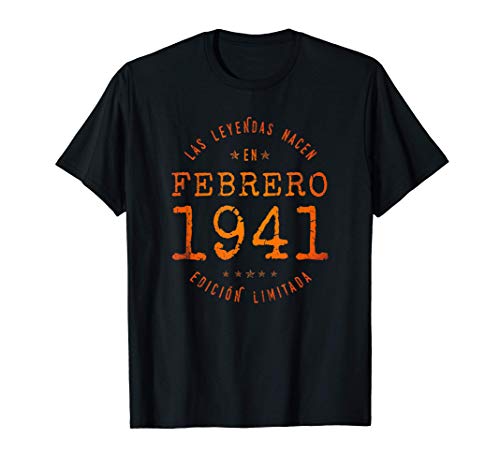 Comprar Las Leyendas nacen en Febrero Catálogo 1941 - Regalo 80 años Camiseta Ofertas 2024 | regaloscumple.com