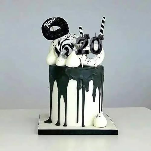 Comprar ahora DTXLX Velas 3D cumpleaños Negro números 20 con corona  para tartas  decoración cumpleaños  velas cumpleaños niños  fiestas  bodas  fiestas empresa  aniversarios (Negro #20)