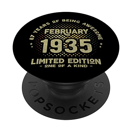 Comprar Regalo 87 años Cumpleaños Catálogo Hombre Mujer - Febrero 1935 PopSockets PopGrip Intercambiable Top Precio 2024 | regaloscumple.com