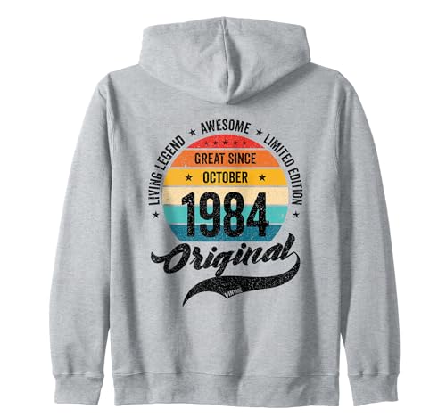 Comprar Octubre 1984 Cumpleaños Retro Años Vintage Bday Navidad Clásico Sudadera con Capucha Ofertas 2024 | regaloscumple.com